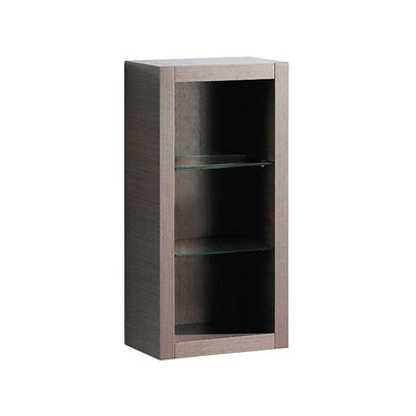 Fresca Allier Gray Oak Bathroom Linen Side Cabinet w/ 2 Glass Shelves Linen Cabinet Fresca